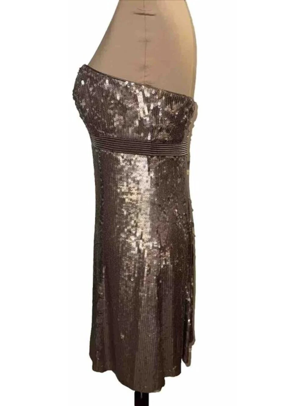 Badgley Mischa Gold Sequin Cocktail Champagne Sequin Dress 4